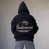 Felpa con cappuccio Boxy Fit BESTEMMIE - Blu Navy