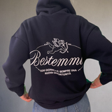 Felpa con cappuccio Boxy Fit BESTEMMIE - Blu Navy