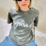 T-shirt boxy fit ASOCIALE grigio slavato
