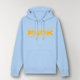 Felpa con cappuccio FUCK YOU light blue