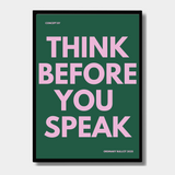 Poster THINK BEFORE YOU SPEAK